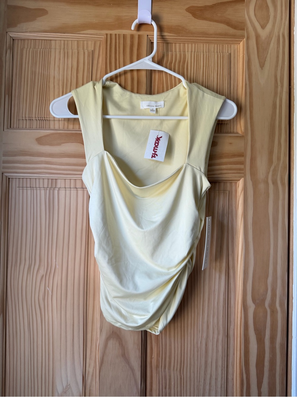 T.J.Maxx Pale Yellow Draped Cowl Camisole